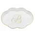 Scalloped Tray With Monogram Gold 5.5 in L