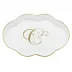 Scalloped Tray With Monogram Gold 5.5 in L