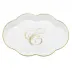 Scalloped Tray With Monogram Gold 5.5 in L