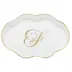 Scalloped Tray With Monogram Gold 5.5 in L