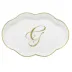 Scalloped Tray With Monogram Gold 5.5 in L