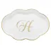 Scalloped Tray With Monogram Gold 5.5 in L