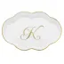 Scalloped Tray With Monogram Gold 5.5 in L