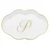 Scalloped Tray With Monogram Gold 5.5 in L