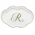 Scalloped Tray With Monogram Gold 5.5 in L