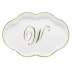 Scalloped Tray With Monogram Gold 5.5 in L