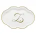 Scalloped Tray With Monogram Gold 5.5 in L