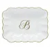 Oblong Dish With Monogram Gold 7.25 in L X 5.5 in W