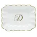 Oblong Dish With Monogram Gold 7.25 in L X 5.5 in W