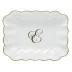 Oblong Dish With Monogram Gold 7.25 in L X 5.5 in W