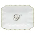 Oblong Dish With Monogram Gold 7.25 in L X 5.5 in W