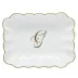 Oblong Dish With Monogram Gold 7.25 in L X 5.5 in W