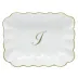 Oblong Dish With Monogram Gold 7.25 in L X 5.5 in W