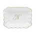 Oblong Dish With Monogram Gold 7.25 in L X 5.5 in W