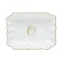 Oblong Dish With Monogram Gold 7.25 in L X 5.5 in W