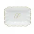 Oblong Dish With Monogram Gold 7.25 in L X 5.5 in W