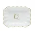 Oblong Dish With Monogram Gold 7.25 in L X 5.5 in W