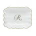 Oblong Dish With Monogram Gold 7.25 in L X 5.5 in W