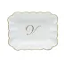 Oblong Dish With Monogram Gold 7.25 in L X 5.5 in W