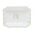 Oblong Dish With Monogram Gold 7.25 in L X 5.5 in W