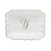 Oblong Dish With Monogram Gold 7.25 in L X 5.5 in W