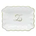 Oblong Dish With Monogram Gold 7.25 in L X 5.5 in W