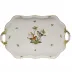 Rothschild Bird Multicolor Rectangular Tray With Branch Handles 18 in L