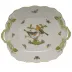Rothschild Bird Multicolor Square Cake Plate With Handles 9.5 in Sq