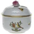 Rothschild Bird Multicolor Covered Sugar With Rose 6 Oz 4 in H