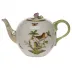 Rothschild Bird Multicolor Tea Pot With Rose 36 Oz 5.5 in H
