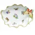 Queen Victoria Multicolor Large Leaf Dish With Butterfly 10.75 in L