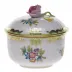 Queen Victoria Multicolor Covered Sugar With Rose 4 Oz 3.25 in H