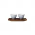 Soda Set Of 2 Amuse Bouche Dishes On Tray L8.3" W3.5" High 2.8"