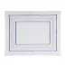 5 Bourdon 16" x 20" Rect Placemat - White Linen/Blue-Gold Embroidery