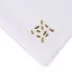 Bali 19" Square Napkin - White Linen/Green Embroidery