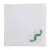 Madama 19" Square Napkin - White Linen/Green Embroidery