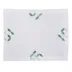 Madama 16" x 20" Rect Placemat - White Linen/Green Embroidery on 4 sides