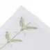 Plumes 16" x 20" Rect Placemat - White Linen/Green Embroidery