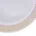 Smock 16" Round Placemat - White Linen/Gold Embroidery