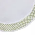 Smock 16" Round Placemat - White Linen/Green Embroidery
