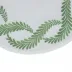Tangeri 16" Round Placemat - White Linen/Green Embroidery