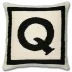 Reversible Letter Throw Pillow Q