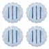 Cabana Stripe Melamine Dessert/Salad Plate Set of 4 - Ocean