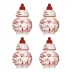 Country Estate Winter Frolic Ginger Jar Place Card Holder Set of Four Ruby