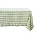 Gingham Ruffle Seagrass Tablecloth 60" x 120"