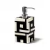 Bone Domino Black Soap Dispenser 2.8" x 2.8" x 7.5"