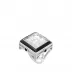 Arethuse Ring Clear Crystal, Black Lacquer, Silver 51 (US 5.5) (Special Order)