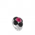 Adrienne Ring, White Gold, Rubellite, Onyx, Diamonds 50 (US 5) (Special Order)