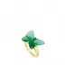 Papillon Ring Green Crystal 18K Yellow Gold-Plated 51 (US 5.5) (Special Order)