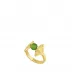 Ginkgo Ring Antinea Green Crystal 18K Yellow Gold-Plated 51 (US 5.5) (Special Order)